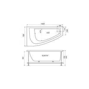 Акрилова ванна Тритон Белла 140 права