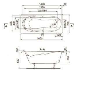 Ванна акриловая Vagnerplast Kleopatra 160х70