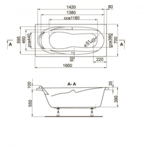 Ванна акрилова Vagnerplast Kleopatra 160х70 Ванна акрилова Vagnerplast Kleopatra 160х70