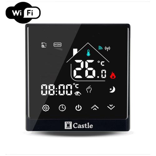 Терморегулятор програмний для теплої підлоги Castle АС8400Н WI-FI Чорний