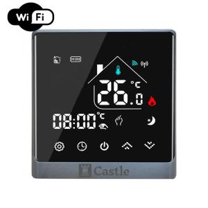 Терморегулятор програмный для теплого пола Castle АС8400Н WI-FI Чорный-Серебро