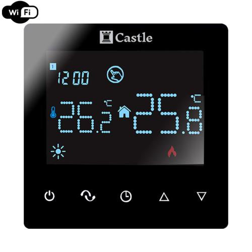 Терморегулятор программируемый для теплого пола Castle AC606H с функцией WI-FI (Черный)