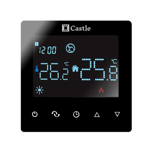 Терморегулятор програмний для теплої підлоги Castle AC606H (Чорний)