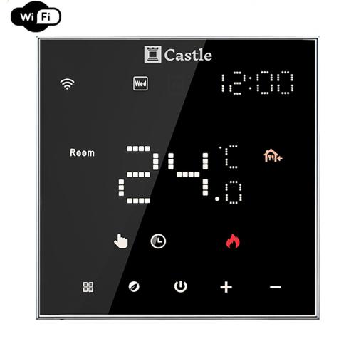 Терморегулятор программируемый для теплого пола Castle AC602H с функцией WI-FI (Черный)
