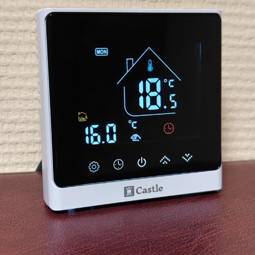 Терморегулятор програмний для теплої підлоги Castle АС8400Н-W WI-FI Білий