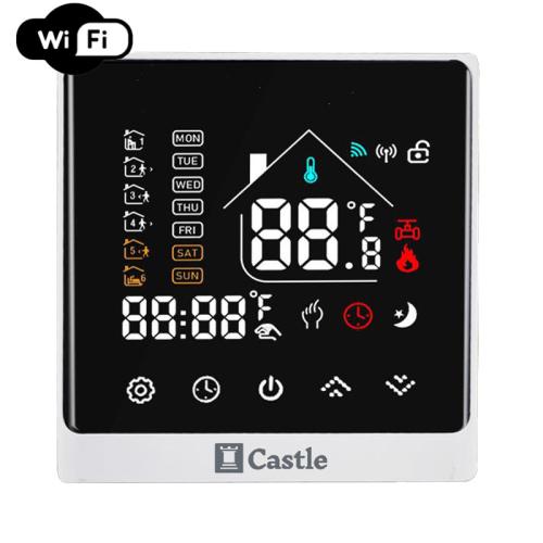 Терморегулятор програмний для теплої підлоги Castle АС8400Н-W WI-FI Білий