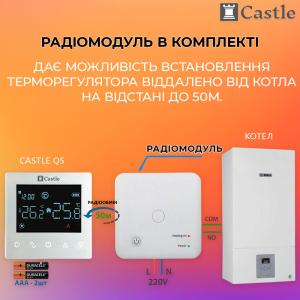 Терморегулятор програмный для котлов Castle Q5-RF (радиоканал)