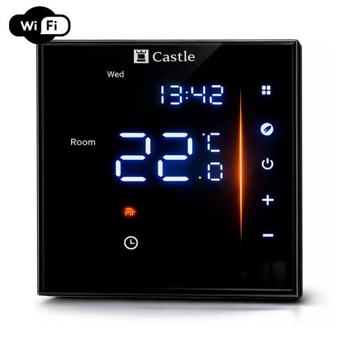 Терморегулятор программируемый для теплого пола Castle AC601H WI-FI (Черный)