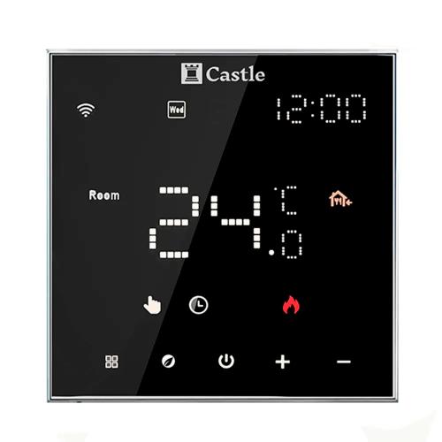 Терморегулятор програмний для теплої підлоги Castle AC602H (Чорний)