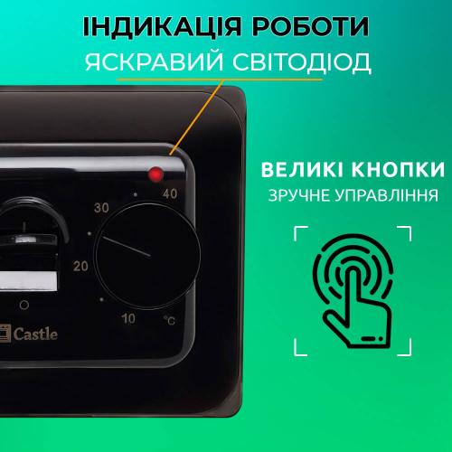 Терморегулятор механічний для теплої підлоги Castle RTC 70.26 Black Терморегулятор механічний для теплої підлоги Castle RTC 70.26 Black