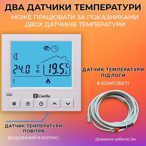 Терморегулятор программируемый для теплого пола Castle АС819H Терморегулятор программируемый для теплого пола Castle АС819H