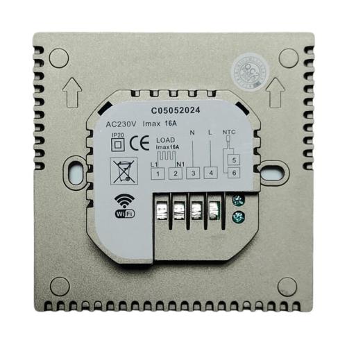 Терморегулятор програмний для теплої підлоги Castle AC829H з функцією WI-FI (Білий)