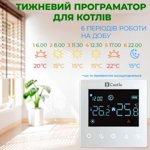 Терморегулятор програмный для котлов Castle Q5-RF (радиоканал)