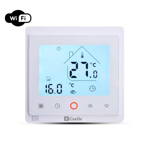 Терморегулятор програмний для теплої підлоги керування через Wi-Fi Castle AC603H (Білий)