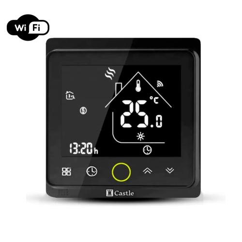 Терморегулятор програмний для теплої підлоги Castle АС603 VAB (Чорний) WI-FI