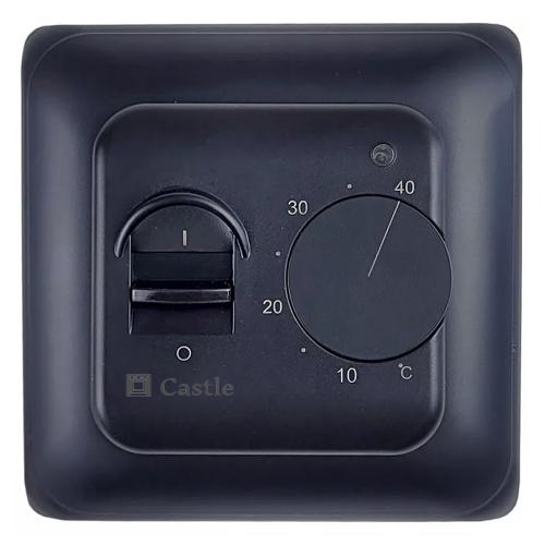 Терморегулятор механічний для теплої підлоги Castle RTC 70.26 Black Mat