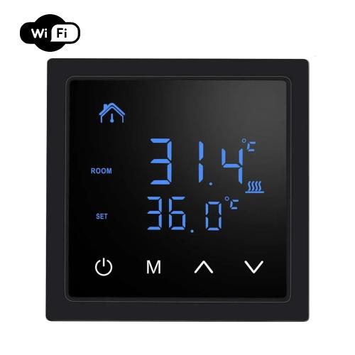 Терморегулятор програмний для теплої підлоги MH1828 WI-FI Чорний