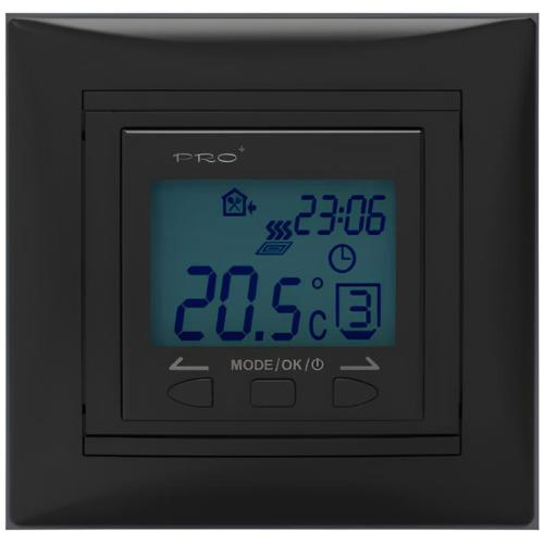 Терморегулятор для теплої підлоги програмований VEGA 090 Чорний