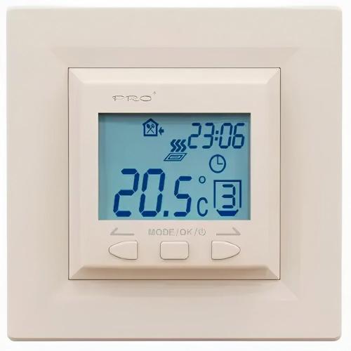 Терморегулятор для теплої підлоги програмований VEGA 090 Слонова кістка