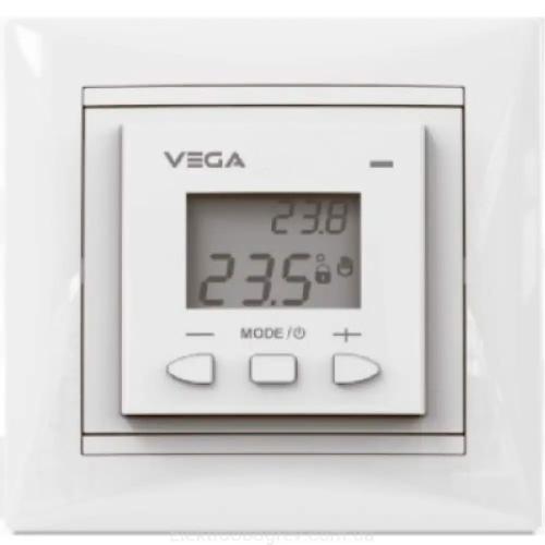 Терморегулятор для теплої підлоги програмований VEGA 070 Білий