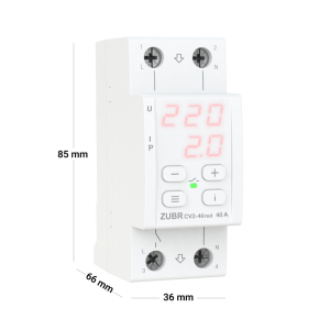 Однофазне реле напруги з контролем струму та термозахистом ZUBR CV2 red