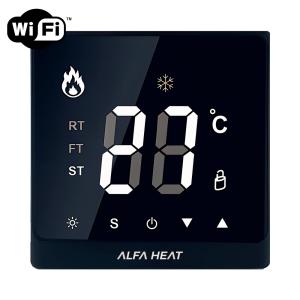 Терморегулятор для теплого пола Alfa Heat Smart с управлением по WI-FI Черный