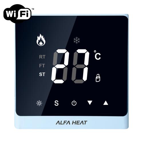Терморегулятор для теплого пола Alfa Heat Smart с управлением по WI-FI Белый
