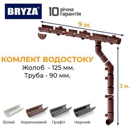 Bryza Комплект водостока ПВХ 125/90мм. длина (9м.)