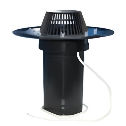 Зливна воронка Майстервент з листоприймачем та обігрівом висота 345мм. (фланець сталь)