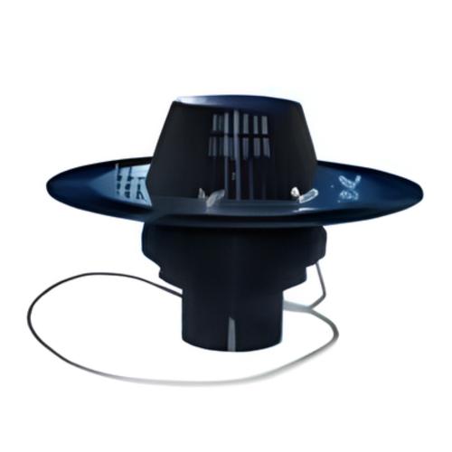 Зливна воронка Майстервент з листоприймачем та обігрівом висота 100 мм (фланець сталь)