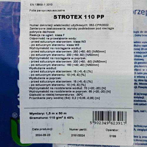 Strotex PP 110 Плівка гідроізоляційна (Гідробар'єр) Strotex PP 110 Плівка гідроізоляційна (Гідробар'єр)
