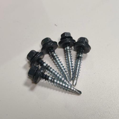 Шуруп Wkret Met (Польша) с резиновой прокладкой по дереву 35 мм (для металлочерепицы)