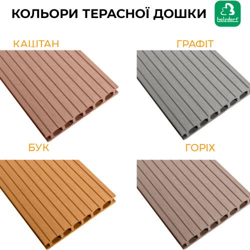 Терасна дошка Holzdorf Brush (Браш) Тип Д 162×24×2400 мм Терасна дошка Holzdorf Brush (Браш) Тип Д 162×24×2400 мм