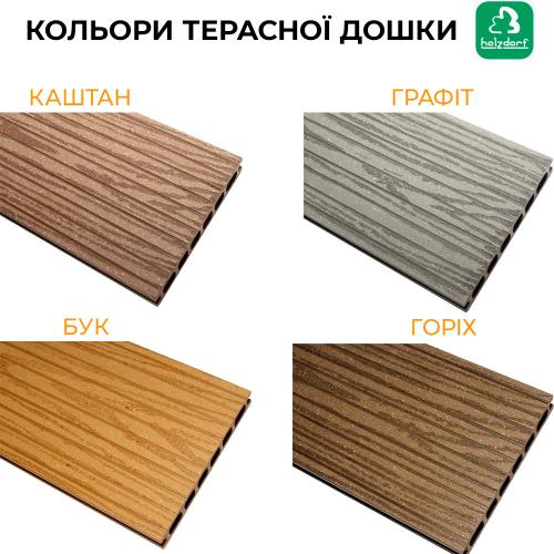 Терасна дошка Holzdorf Impress (Імпрес) Тип Д 162×24×2400 мм Терасна дошка Holzdorf Impress (Імпрес) Тип Д 162×24×2400 мм