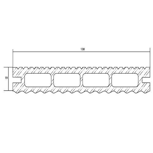 Терасна дошка Polymer&Wood Lite пустотіла 138×19×2200 мм