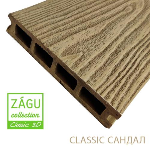 Террасная доска пустотелая Zagu Classic 3D 150x25x2900 мм. Террасная доска пустотелая Zagu Classic 3D 150x25x2900 мм.