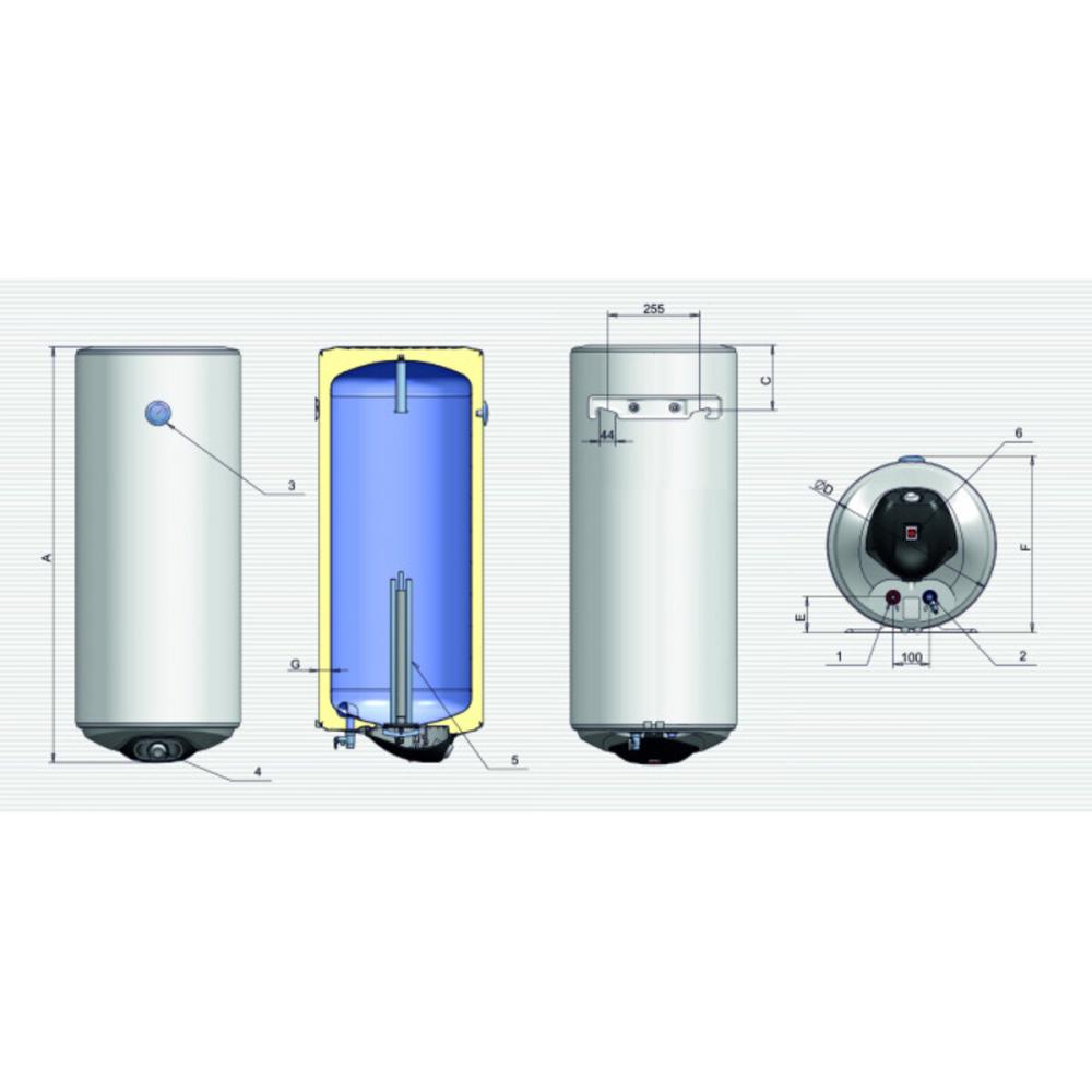 Водонагреватель Eldom Eureka 120  2x1.0 kW  WV12046D
