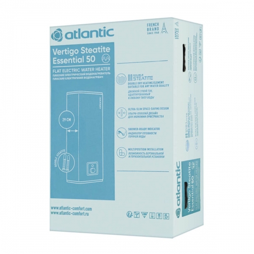Водонагреватель бытовой электрический Atlantic Vertigo Steatite Essential 50 MP-040 2F 220E-S (1500W) (Грузия) 8312050 Водонагреватель бытовой электрический Atlantic Vertigo Steatite Essential 50 MP-040 2F 220E-S (1500W) (Грузия) 8312050