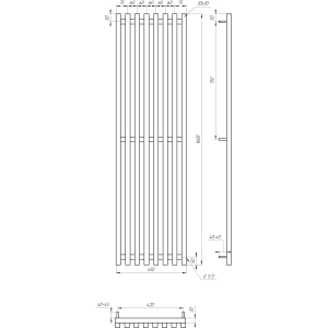 Трубчастый радиатор Siena - 1800x45x10 (Нержавеющая сталь) Трубчастый радиатор Siena - 1800x45x10 (Нержавеющая сталь)