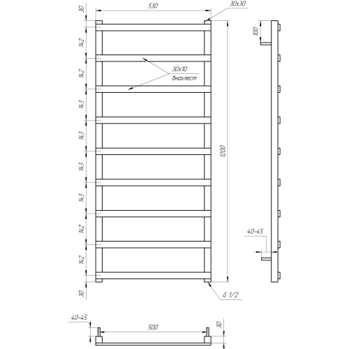 Genesis Aqua Полотенцесушитель Basis Light Genesis Aqua Полотенцесушитель Basis Light