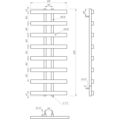 Genesis Aqua Сушка для рушників Symmetry Genesis Aqua Сушка для рушників Symmetry
