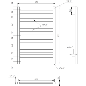 Genesis Aqua Полотенцесушитель Tristar flat Genesis Aqua Полотенцесушитель Tristar flat