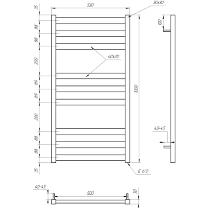 Genesis Aqua Полотенцесушитель Tristar flat Genesis Aqua Полотенцесушитель Tristar flat