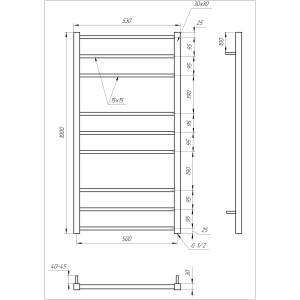 Genesis Aqua Полотенцесушитель Tristar Square Genesis Aqua Полотенцесушитель Tristar Square