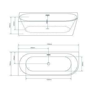 Окрема ванна AquaStream ALDO MARE NEREA 170 Nero Лівостороння