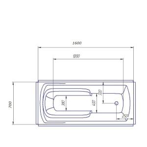 Акриловая ванна Redokss San SIRACUSA 1600х700