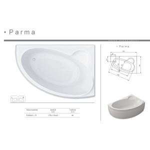 Акрилова ванна Redokss San PARMA 1700x1100 права