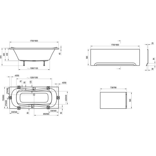 Акриловая ванна Ravak Campanula II 180x80 - комплект Акриловая ванна Ravak Campanula II 180x80 - комплект