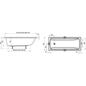 Акриловая ванна Ravak Classic II 170x70 N