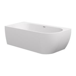 Акриловая ванна FREEDOM Corner R 1700x800 білосніжна/чорна сифон Click-Clack